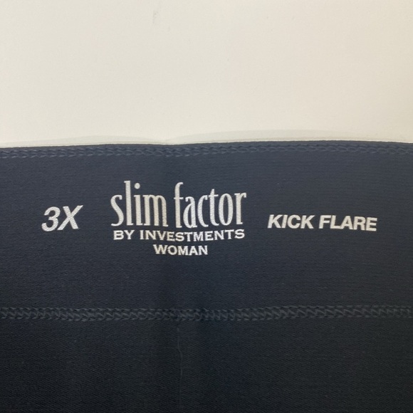 Slim Factor by Investments Kick Flare Pants  3X Black - Picture 5 of 11